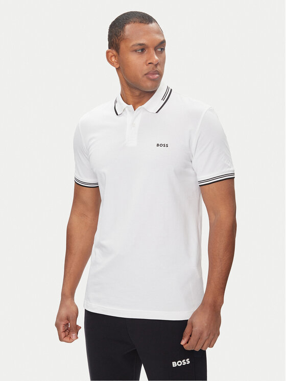 Boss Polokošeľa Paul 50506193 Biela Slim Fit
