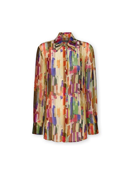 Elena Mirò Elena Mirò Camicia 5001P000316N041 Crema Regular Fit