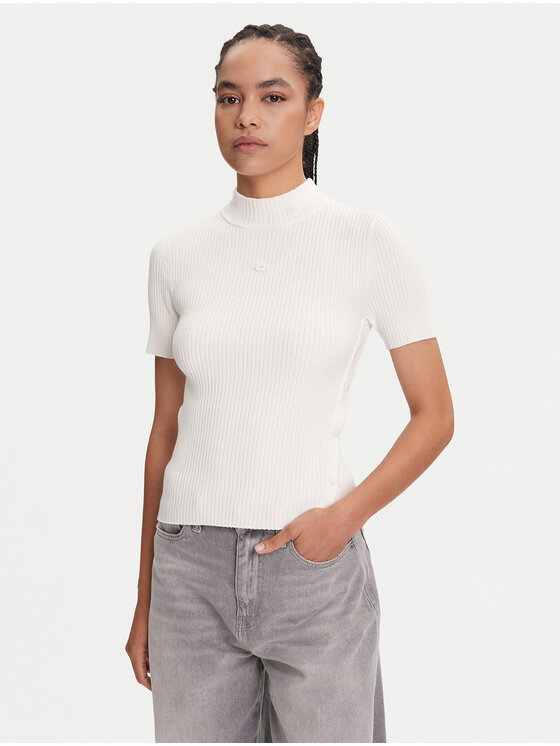 Miss Sixty Miss Sixty Bluză cu gât 6S1RJ37100 Alb Slim Fit