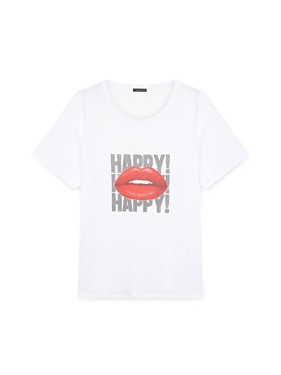Fiorella Rubino Fiorella Rubino T-Shirt G03EL008875N011 Biały Regular Fit