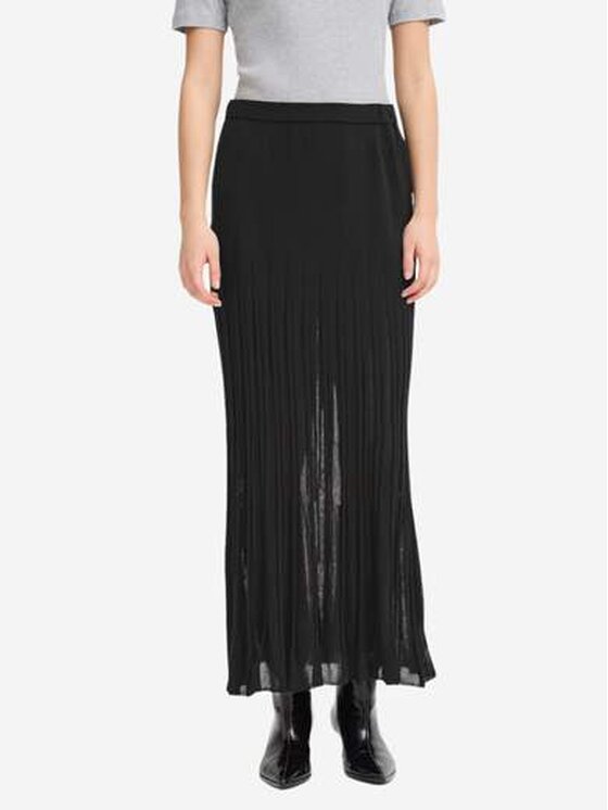 ICHI ICHI Φούστα maxi Gonna ihboston sk2 Μαύρο Regular Fit