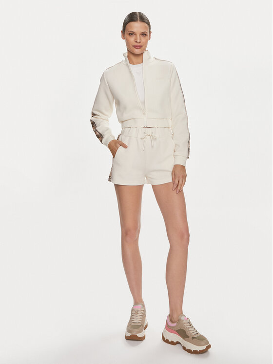 Guess Guess Sportiniai šortai Britney V3GD13 KB3P2 Écru Loose Fit