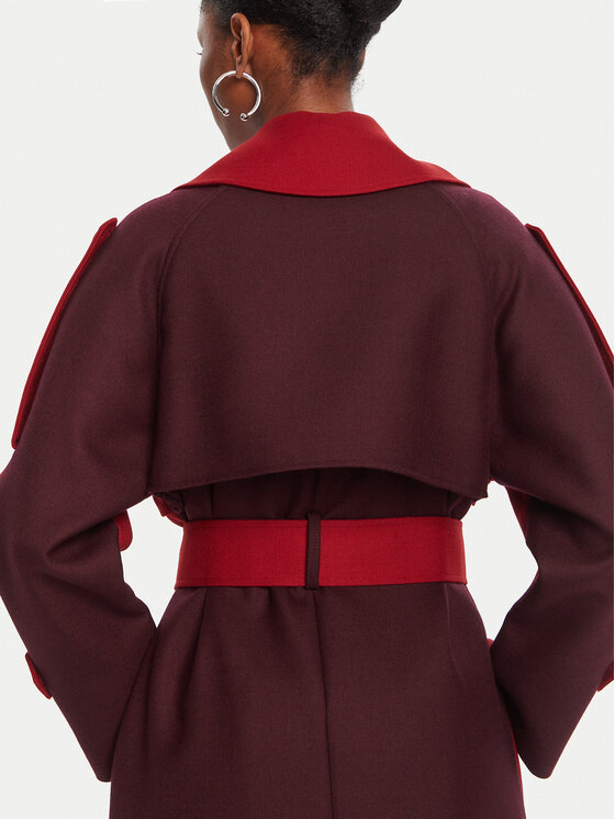 Patrizia Pepe Patrizia Pepe Тренч 8O0188/A630-J4L3 Бордовий Regular Fit