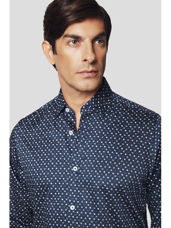 Lancerto Lancerto Koszula Ginevra KO073224000030 Granatowy Slim Fit