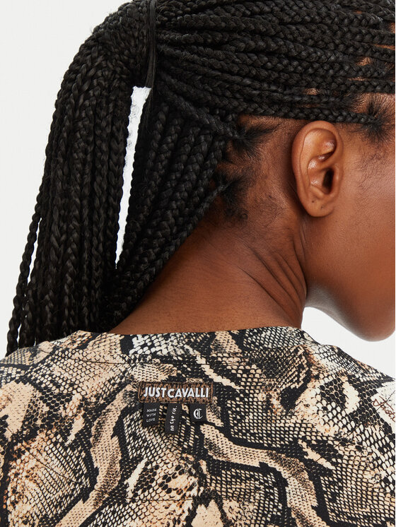 Just Cavalli Just Cavalli Тишърт 78PAHE01 Кафяв Regular Fit