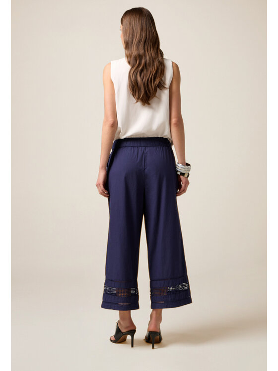 Oltre Oltre Pantaloni di tessuto P264J002329N034 Blu Baggy Fit