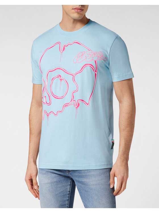 PHILIPP PLEIN PHILIPP PLEIN T-Shirt 9899 Niebieski jasny Regular Fit