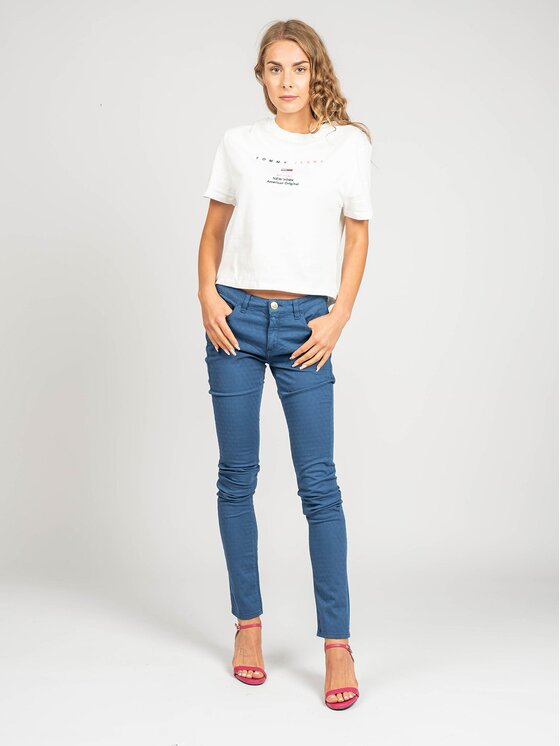 Trussardi Trussardi Kalhoty z materiálu 56J00059 Modrá Skinny Fit