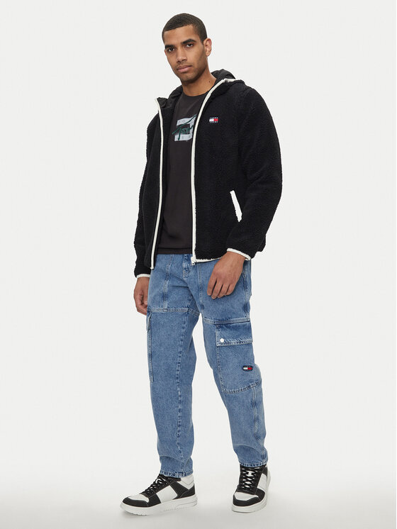 Tommy Jeans Tommy Jeans Demisezoninė striukė Teddy DM0DM19224 Juoda Regular Fit