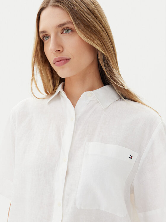Tommy Hilfiger Tommy Hilfiger Риза WW0WW44720 Бял Relaxed Fit
