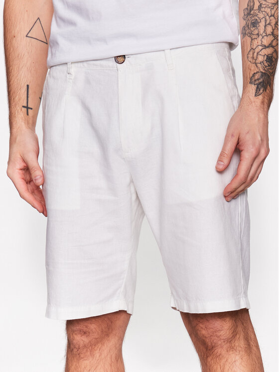 Pepe Jeans Kratke Hlače Arkin Short Linen PM800913 Écru Relaxed Fit