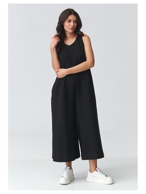 Makadamia Makadamia Kombinezon M919 Czarny Loose Fit