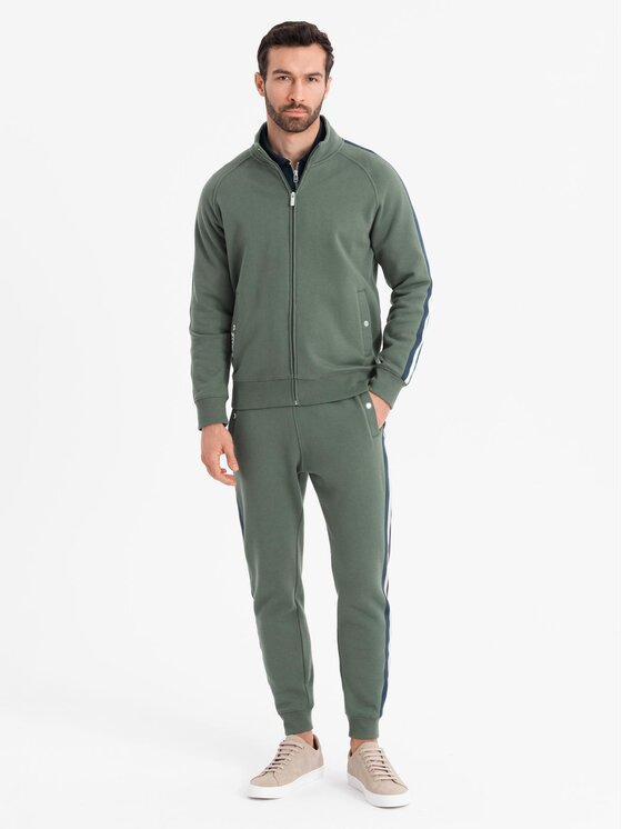 Ombre Ombre Komplet dresowy Z114 Zielony Regular Fit