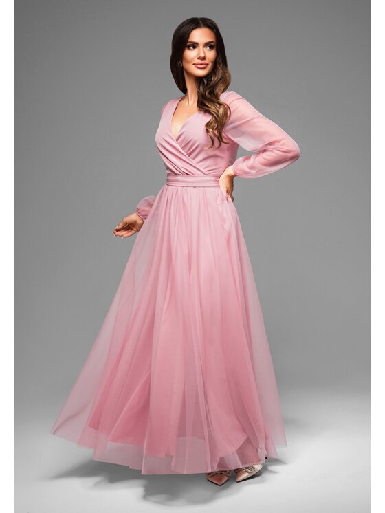 Ombre Ombre Sukienka wieczorowa LA-OM-DLR008 Różowy Regular Fit
