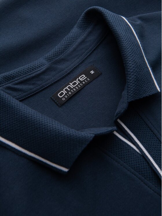 Ombre Ombre Polokošile OM-POSS-0110 Tmavomodrá Regular Fit