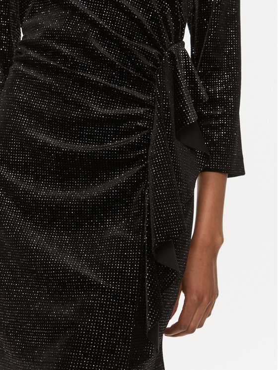 Rinascimento Rinascimento Коктейлна рокля CFC0116832003 Черен Slim Fit