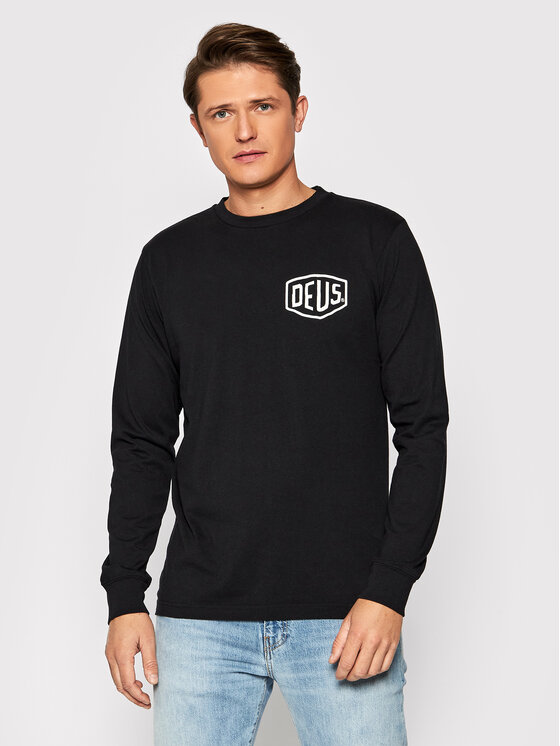 Deus Ex Machina Majica z dolgimi rokavi Berlin DMA61831I Črna Regular Fit