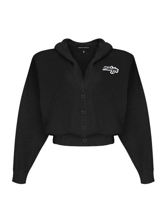 Magda Matyja Magda Matyja Kardigan ALAYA CARDIGAN BLACK Czarny Loose Fit