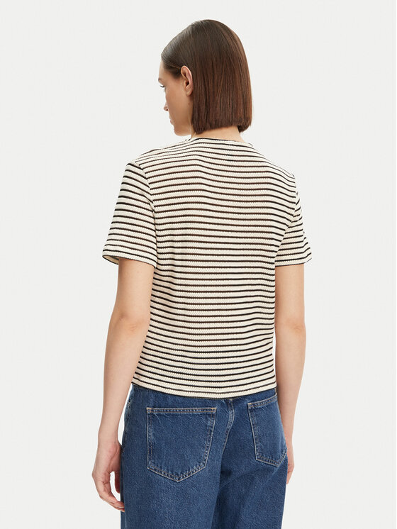 Pieces Pieces Tricou Manilla 17155073 Écru Loose Fit