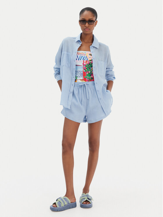 Seafolly Seafolly Stoffshorts Crinkle 55429-SH Himmelblau Regular Fit