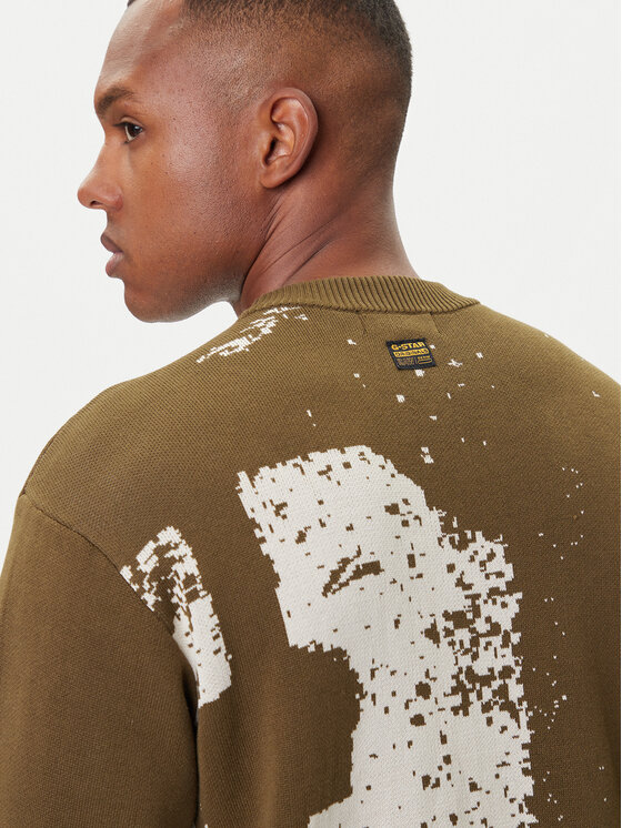 G-Star Raw G-Star Raw Džemperis Sprayed 89 D27772-D488 Zaļš Relaxed Fit