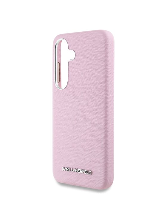 KARL LAGERFELD KARL LAGERFELD Etui na telefon Saffiano Full Wrapped Elongated Metal Logo Różowy
