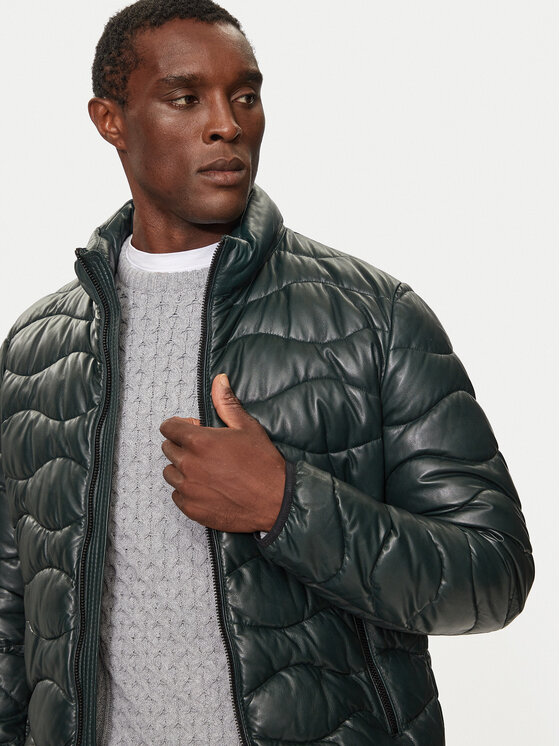 Giacca pelle verde new arrivals