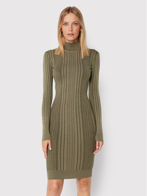 Vestito di maglia W2BK81 Z30I2 Verde Slim Fit