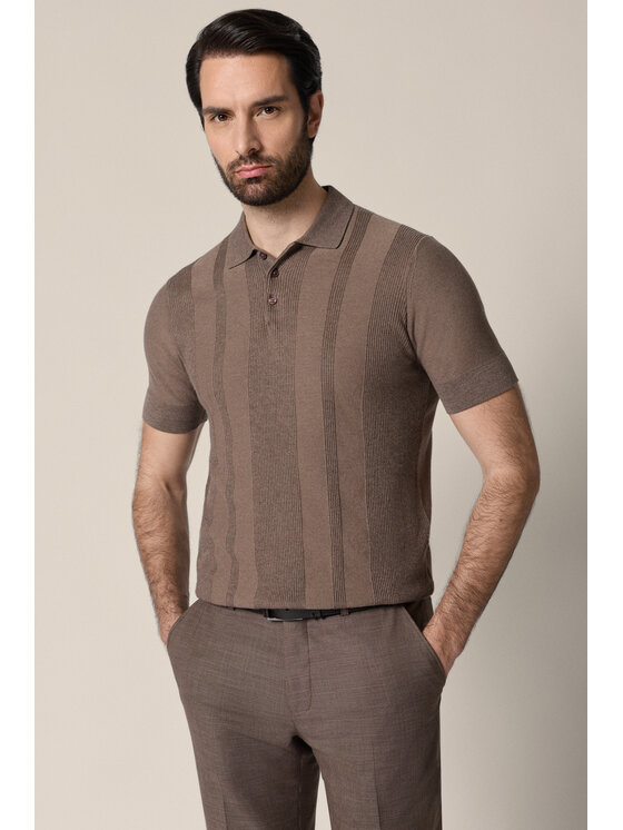 Lancerto Lancerto Polo Nino PO073126000022 Brązowy Regular Fit