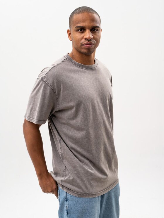 MyStars MyStars T-Shirt Koszulka Z Krótkim Rękawem Oversize Męska Sprana Khaki MyStars Creepy M Khaki Oversize