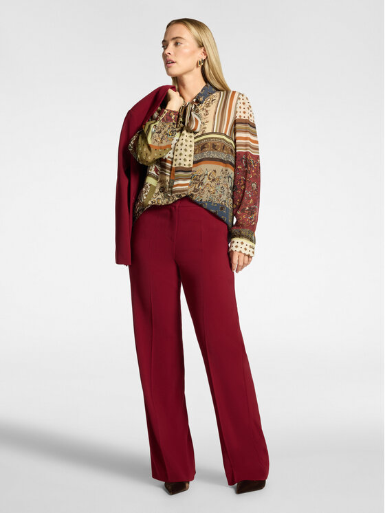 Elena Mirò Elena Mirò Pantaloni di tessuto P053P000580N056 Bordeaux Flare Fit