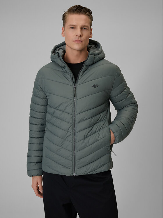 4F 4F Kurtka puchowa EVERYDAY ACTIVE Zielony jasny Regular Fit