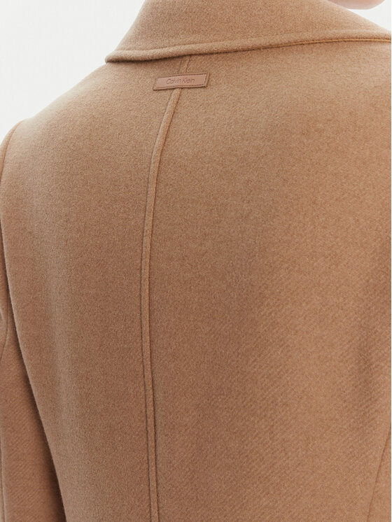 Calvin Klein Calvin Klein Vuneni kaput LV044D558G Smeđa Slim Fit