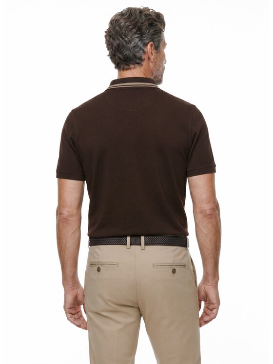 Pako Lorente Pako Lorente Polo P26WF-TX-004 Brązowy Regular Fit