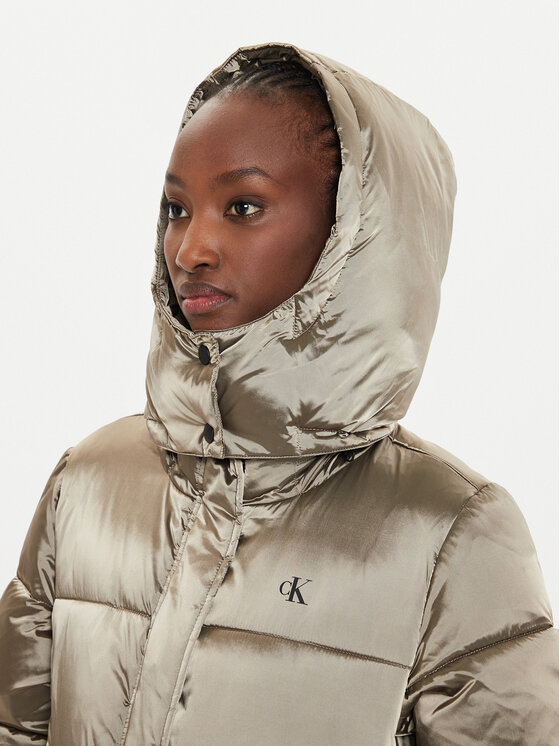 Calvin Klein Jeans Calvin Klein Jeans Winterjacke Shiny Monologo J20J224617 Grau Regular Fit