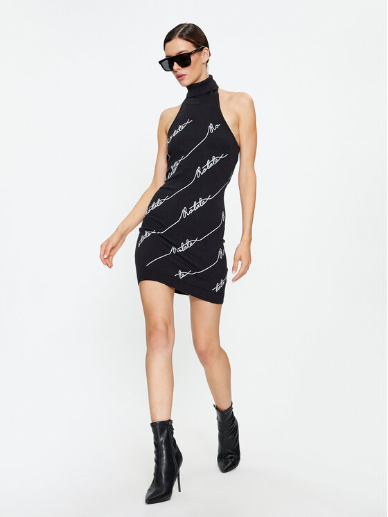 ROTATE ROTATE Φόρεμα υφασμάτινο Sequin Logo 110112100 Μαύρο Slim Fit