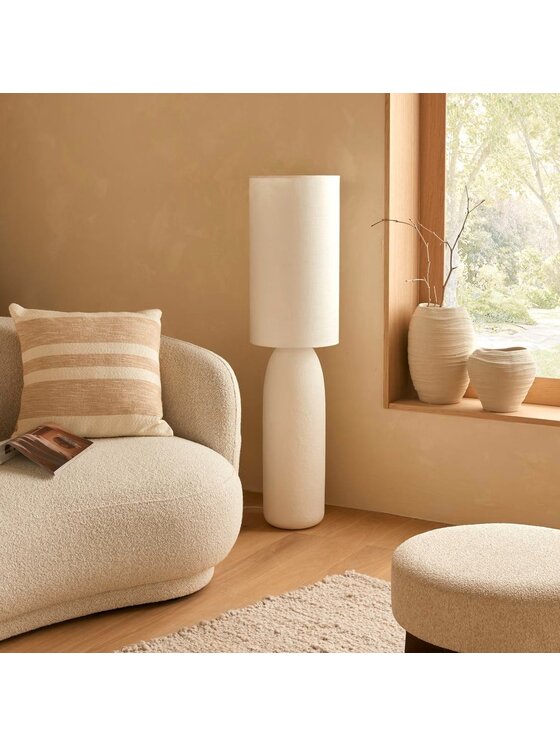 MIAhome MIAhome Lampa stojąca podłogowa kamionkowa Keyah 111 cm Biały