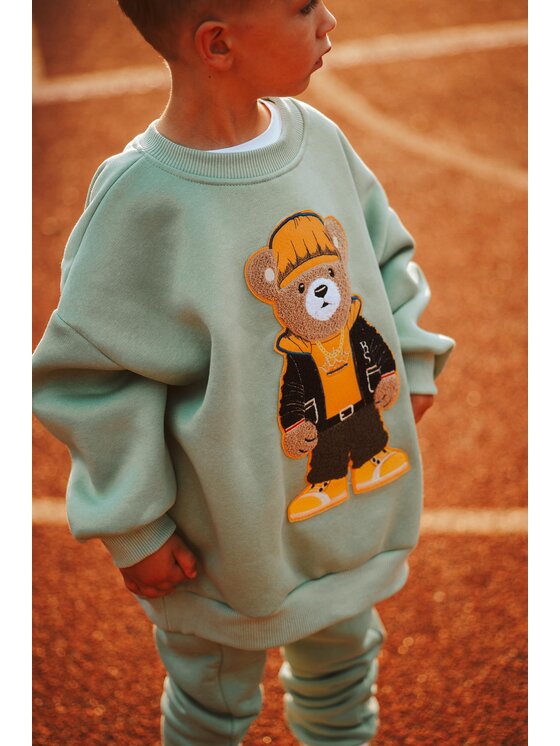 Bejbi Story Bejbi Story Bluza Axel Teddy Zielony Oversize
