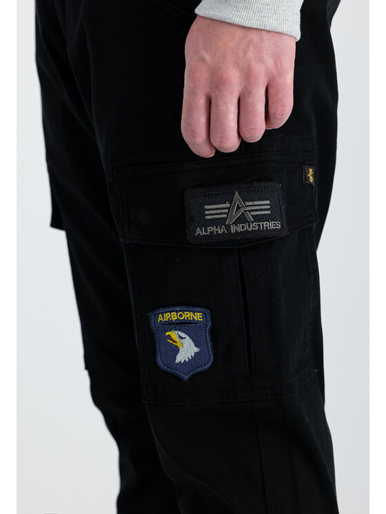 Alpha Industries Alpha Industries Kalhoty z materiálu AI.178207-03-36 Černá Slim Fit