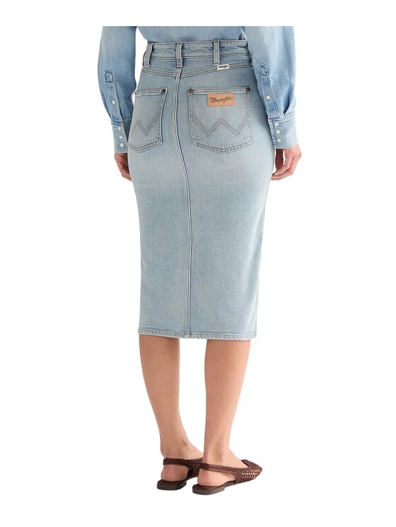 Wrangler Wrangler Spódnica jeansowa 112378224 Niebieski Regular Fit
