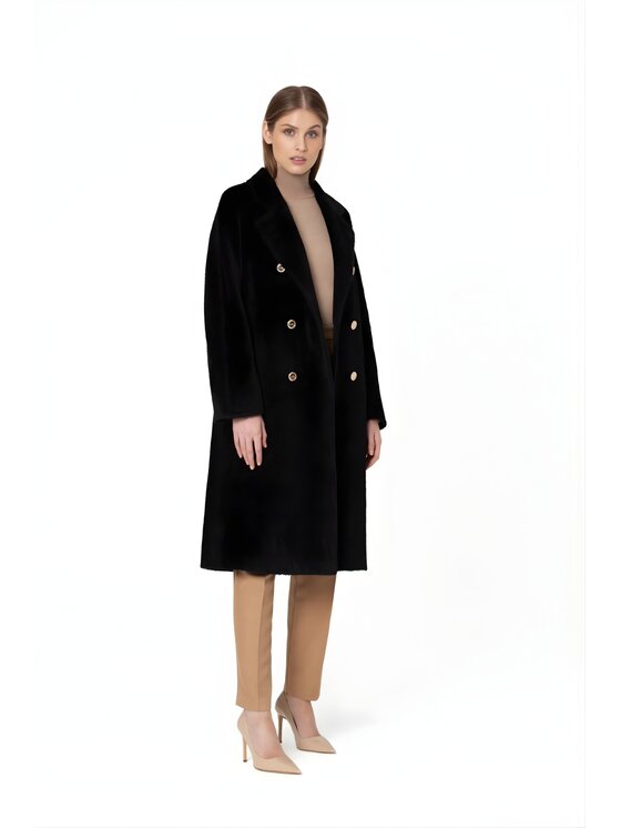 GIODORO GIODORO Cappotto di lana L Nero Straight Fit