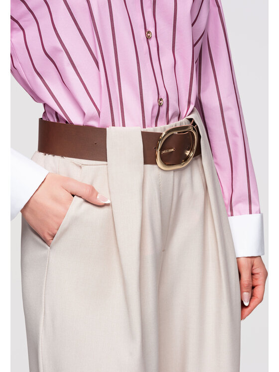 Ombre Ombre Spodnie materiałowe OW-PACP-0101 Beżowy Relaxed Fit