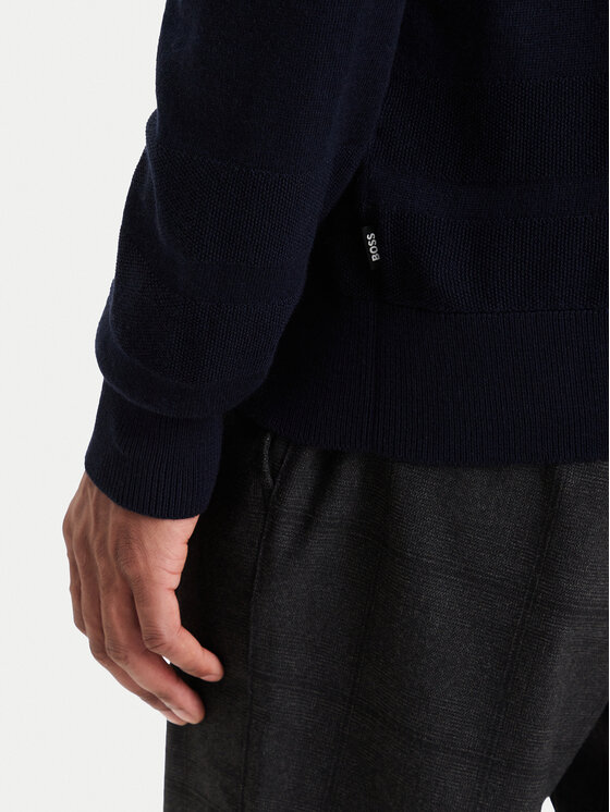 BOSS BOSS Svetr H-Fine 50571269 Tmavomodrá Regular Fit