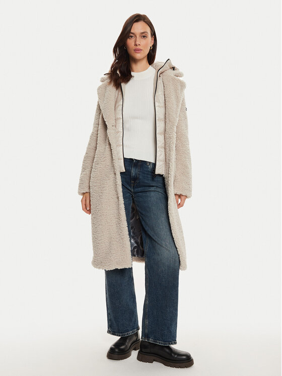 Frieda & Freddies Frieda & Freddies Cappotto in shearling 3808 Écru Regular Fit