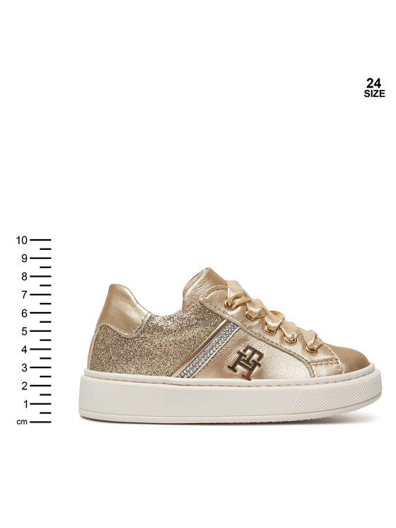 Tommy Hilfiger Tommy Hilfiger Sneakersy Sneaker Bassa Allacciata T1A9-33932-0829 S Złoty