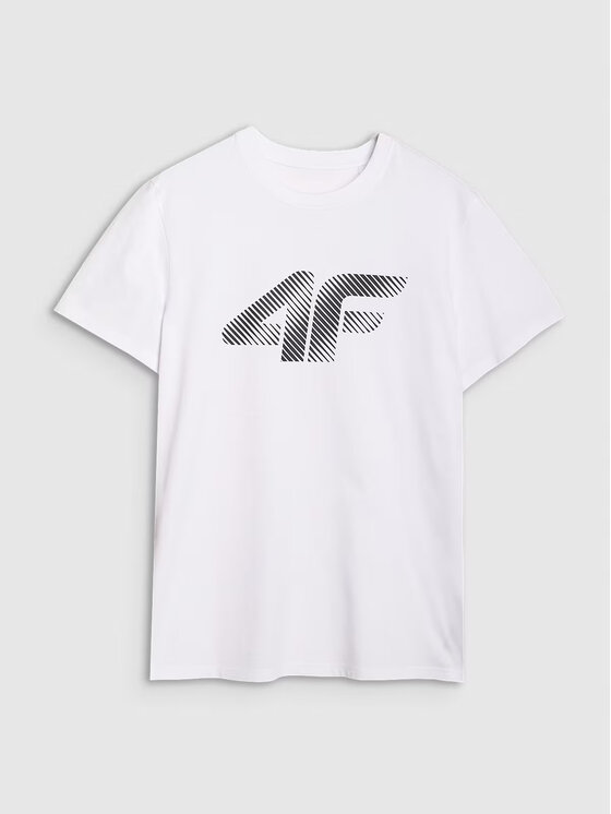 4F 4F T-Shirt 4FWMM00TTSHM2257-10S Biały Regular Fit