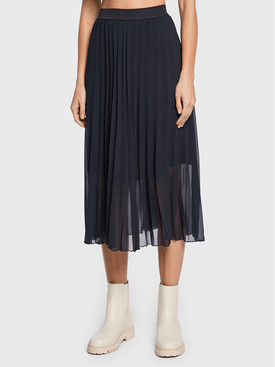 NAF NAF NAF NAF Faltenrock Plissee THNJ21 Dunkelblau Regular Fit