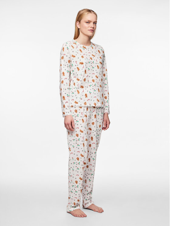 Pieces Pieces Pižama 17147221 Balta Regular Fit