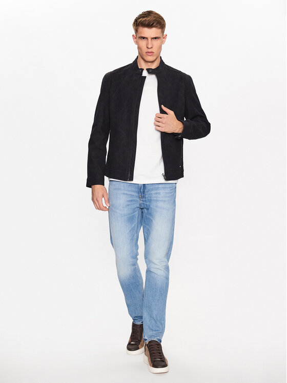 Guess Guess Μπουφάν από απομίμηση δέρματος M3YL00 WFHA0 Μαύρο Regular Fit