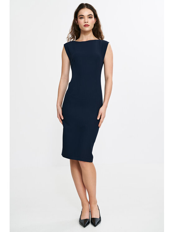 NIFE NIFE Sukienka codzienna S266 Granatowy Fitted Fit